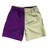 Purple Medium And Vegas Gold Quad Color Athletic Running Fitness Exercise Shorts 7" Inseam Shorts Made In USA by Tribe Lacrosse