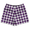 Purple Medium And White Houndstooth Rugby Shorts Made In USA by Tribe Lacrosse
