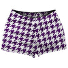 Purple Medium And White Houndstooth Shorty Short Gym Shorts 2.5" Inseam Made In USA by Tribe Lacrosse