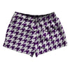 Purple Medium And White Houndstooth 2.5" Swim Shorts Made In USA by Tribe Lacrosse