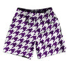 Purple Medium And White Houndstooth Soccer Shorts Made In USA by Tribe Lacrosse