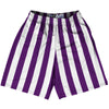Medium Purple & White Vertical Stripe Lacrosse Shorts Made In USA by Tribe Lacrosse