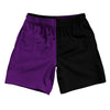 Purple Medium And Black Quad Color Athletic Running Fitness Exercise Shorts 7" Inseam Shorts Made In USA by Tribe Lacrosse