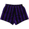 Purple Violet Laker & Black Vertical Stripe Womens & Girls Sport Shorts End Made In USA by Tribe Lacrosse