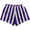 Purple Violet Laker & White Vertical Stripe Womens & Girls Sport Shorts End Made In USA by Tribe Lacrosse