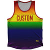 Rainbow Ombre Finsh Line Athletic Sport Tank Top Made In USA by Tribe Lacrosse