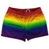 Rainbow Ombre Shorty Short Gym Shorts 2.5" Inseam Made In USA by Tribe Lacrosse