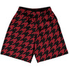 Red Cardinal And Black Houndstooth Basketball Practice Shorts Made In USA by Tribe Lacrosse