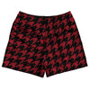 Red Cardinal And Black Houndstooth Rugby Shorts Made In USA by Tribe Lacrosse