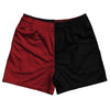 Red Cardinal And Black Quad Color Rugby Shorts Made In USA by Tribe Lacrosse