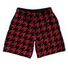 Red Cardinal And Black Houndstooth Athletic Running Fitness Exercise Shorts 7" Inseam Shorts Made In USA by Tribe Lacrosse
