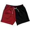 Red Cardinal And Black Quad Color 5" Swim Shorts Made In USA by Tribe Lacrosse