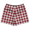 Red Cardinal And White Houndstooth Rugby Shorts Made In USA by Tribe Lacrosse