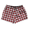 Red Cardinal And White Houndstooth 2.5" Swim Shorts Made In USA by Tribe Lacrosse