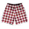 Red Cardinal And White Houndstooth Soccer Shorts Made In USA by Tribe Lacrosse