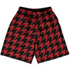 Red Dark And Black Houndstooth Basketball Practice Shorts Made In USA by Tribe Lacrosse