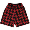 Red Dark And Black Houndstooth Lacrosse Shorts Made In USA by Tribe Lacrosse