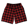 Red Dark And Black Houndstooth Soccer Shorts Made In USA by Tribe Lacrosse