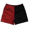 Red Dark And Black Quad Color Rugby Shorts Made In USA by Tribe Lacrosse
