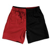 Red Dark And Black Quad Color Athletic Running Fitness Exercise Shorts 7" Inseam Shorts Made In USA by Tribe Lacrosse