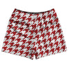 Red Dark And White Houndstooth Rugby Shorts Made In USA by Tribe Lacrosse