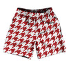 Red Dark And White Houndstooth Soccer Shorts Made In USA by Tribe Lacrosse