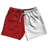Red Dark And White Quad Color 5" Swim Shorts Made In USA by Tribe Lacrosse
