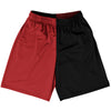 Red Dark And Black Quad Color Basketball Practice Shorts Made In USA by Tribe Lacrosse