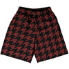 Red Maroon And Black Houndstooth Basketball Practice Shorts Made In USA by Tribe Lacrosse