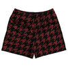 Red Maroon And Black Houndstooth Rugby Shorts Made In USA by Tribe Lacrosse