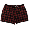 Red Maroon And Black Houndstooth Shorty Short Gym Shorts 2.5" Inseam Made In USA by Tribe Lacrosse
