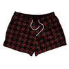 Red Maroon And Black Houndstooth 2.5" Swim Shorts Made In USA by Tribe Lacrosse
