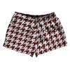 Red Maroon And White Houndstooth 2.5" Swim Shorts Made In USA by Tribe Lacrosse