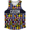 Sailing Nautical Flags Custom Athletic Tank Top by Tribe Lacrosse