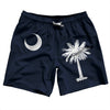South Carolina US State Flag Swim Shorts 7" Made in USA by Tribe Lacrosse