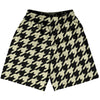 Vegas Gold And Black Houndstooth Basketball Practice Shorts Made In USA by Tribe Lacrosse