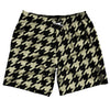 Vegas Gold And Black Houndstooth Swim Shorts 7" Made In USA by Tribe Lacrosse