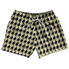Vegas Gold And Black Houndstooth 5" Swim Shorts Made In USA by Tribe Lacrosse