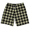 Vegas Gold And Black Houndstooth 10" Swim Shorts Made In USA by Tribe Lacrosse