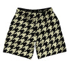 Vegas Gold And Black Houndstooth Athletic Running Fitness Exercise Shorts 7" Inseam Shorts Made In USA by Tribe Lacrosse