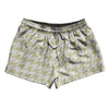 Vegas Gold And White Houndstooth 2.5" Swim Shorts Made In USA by Tribe Lacrosse