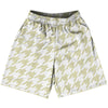 Vegas Gold And White Houndstooth Lacrosse Shorts Made In USA by Tribe Lacrosse