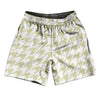Vegas Gold And White Houndstooth Soccer Shorts Made In USA by Tribe Lacrosse