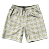Vegas Gold And White Houndstooth 10" Swim Shorts Made In USA by Tribe Lacrosse