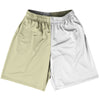 Vegas Gold And White Quad Color Basketball Practice Shorts Made In USA by Tribe Lacrosse