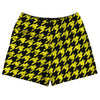 Yellow Bright And Black Houndstooth Rugby Shorts Made In USA by Tribe Lacrosse