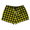Yellow Bright And Black Houndstooth 2.5" Swim Shorts Made In USA by Tribe Lacrosse