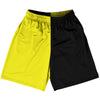 Yellow Bright And Black Quad Color Basketball Practice Shorts Made In USA by Tribe Lacrosse