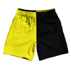 Yellow Bright And Black Quad Color Athletic Running Fitness Exercise Shorts 7" Inseam Shorts Made In USA by Tribe Lacrosse