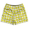 Yellow Bright And White Houndstooth Rugby Shorts Made In USA by Tribe Lacrosse